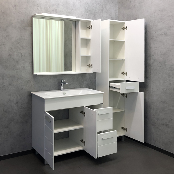 Дополнительное фото №5 Тумба Comforty Модена М 90 белая с раковиной Quadro 90 