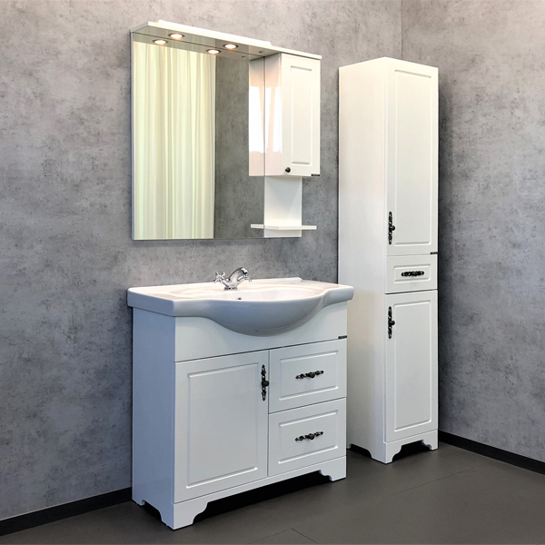 Фото Тумба Comforty Севилья-85 слоновая кость с раковиной Сенеж 87