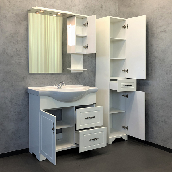 Дополнительное фото №4 Тумба Comforty Севилья-85 слоновая кость с раковиной Сенеж 87