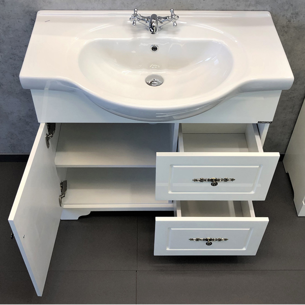 Дополнительное фото №5 Тумба Comforty Севилья-85 слоновая кость с раковиной Сенеж 87