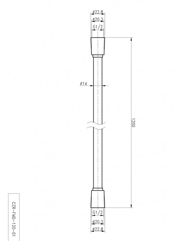 Дополнительное фото №1 Душевой шланг Cezares CZR-FMD-120-01 PVC, длина 1,2 м, хром