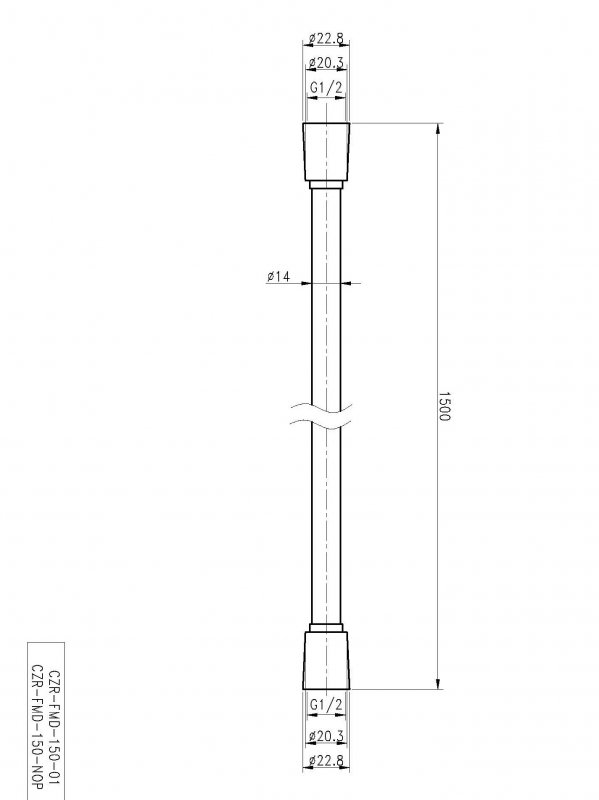 Дополнительное фото №1 Душевой шланг Cezares CZR-FMD-150-01 PVC, длина 1,5 м, хром