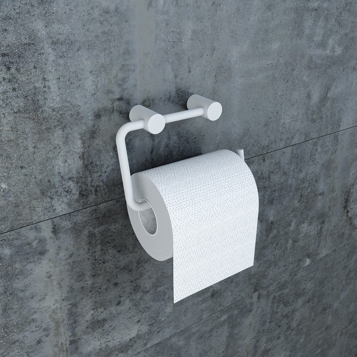 Дополнительное фото №1 PETITE Держатель туалетной бумаги без крышки,белый мат., сплав мет. IDDIS