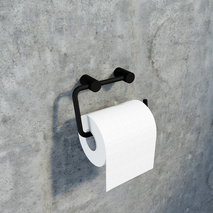 Дополнительное фото №2 PETITE Держатель туалетной бумаги без крышки,черный мат., сплав мет. IDDIS