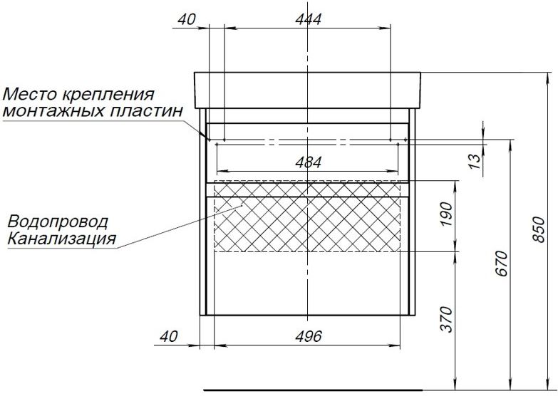 Дополнительное фото №1 Тумба Aquanet Nova Lite 60 2 ящ. дуб рустикальный с раковиной Латина 60 