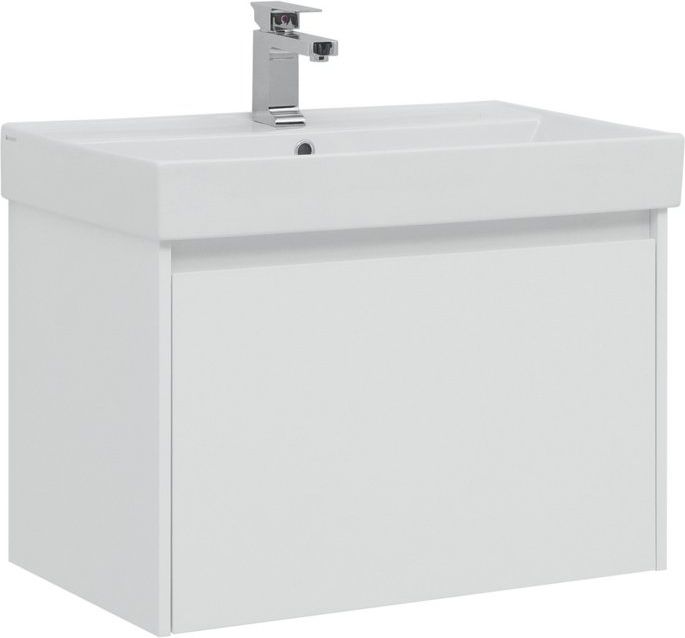 Фото Тумба Aquanet Nova Lite 75 1+1 ящ. белая глянцевая с раковиной Латина 75 