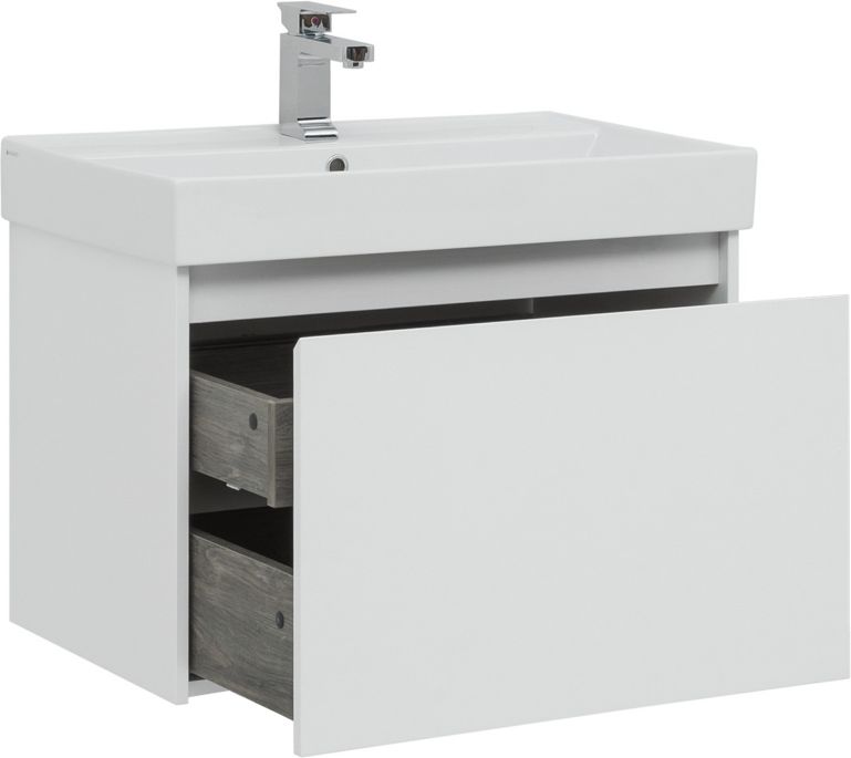 Дополнительное фото №3 Тумба Aquanet Nova Lite 75 1+1 ящ. белая глянцевая с раковиной Латина 75 