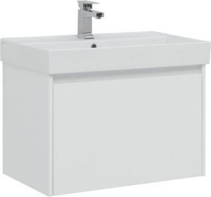Тумба Aquanet Nova Lite 75 1+1 ящ. белая глянцевая с раковиной Латина 75 