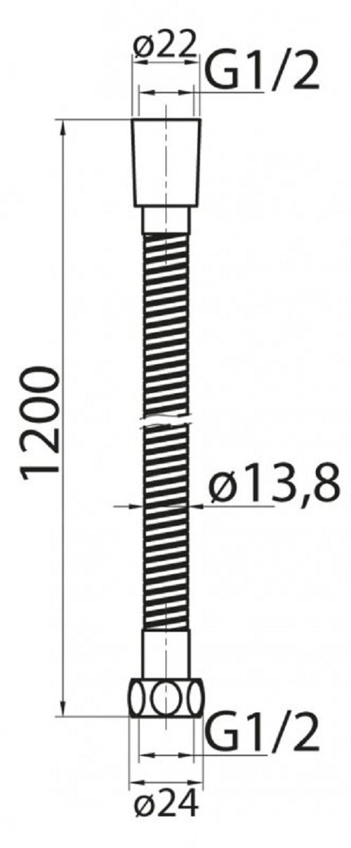 Дополнительное фото №1 Душевой шланг Cezares CZR-C-FMDC2-120-01 длина 1,2 м, хром