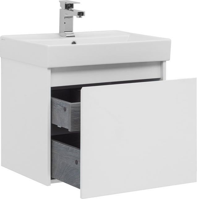 Дополнительное фото №4 Тумба Aquanet Nova Lite 60 1+1ящ. белая глянцевая с раковиной Латина 60 