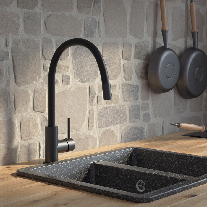 Дополнительное фото №3 Смеситель для кухни Iddis Kitchen 360, чёрный матовый