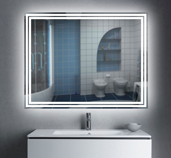Фото Инд Jasmine 800x700.Зеркало с подсветкой Superled (холодной) и сенсерным выключателем (на взмах)
