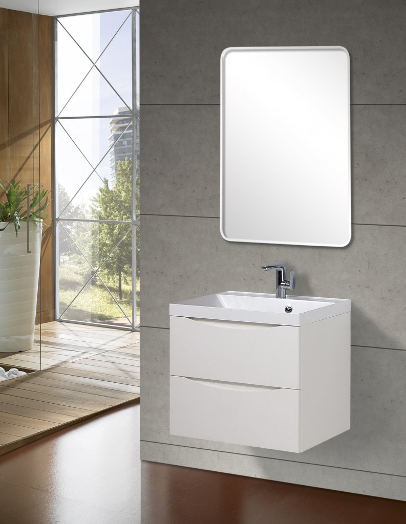 Дополнительное фото №1 Тумба Belbagno Marino 60*45 подвесная 2ящ. Bianco Lucido с раковиной