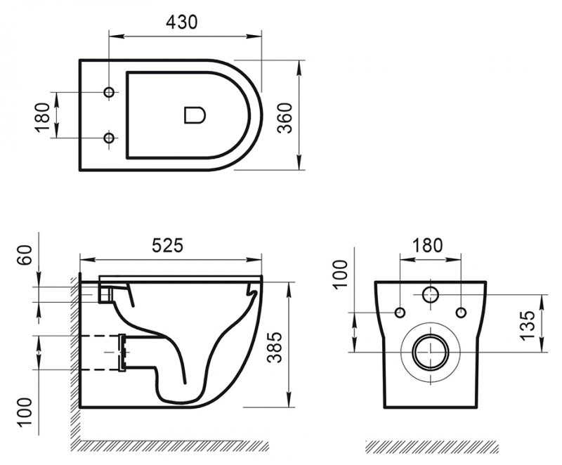 Дополнительное фото №3 Унитаз подвесной Belbagno ONDA безободковый с сиденьем BB870SC