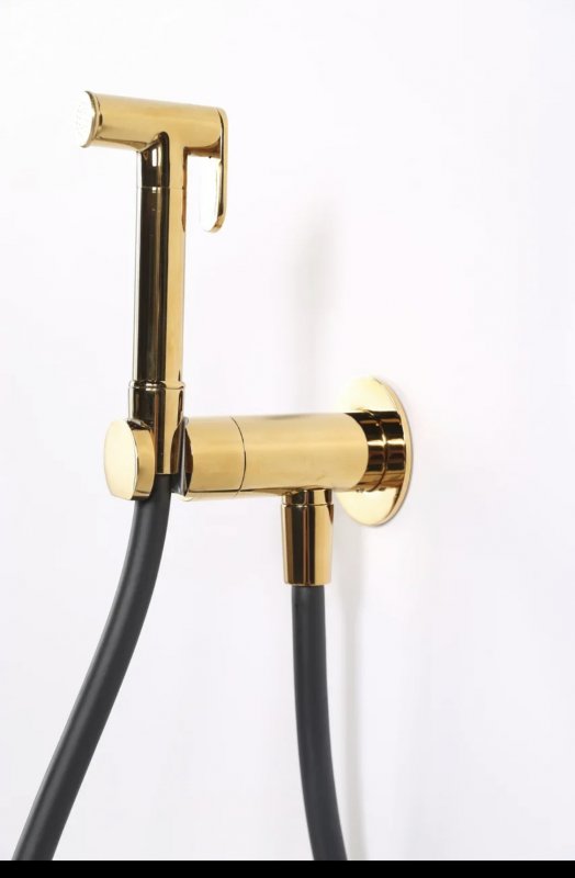 Дополнительное фото №2 Гигиенический душ Cezares LEAF-DIF-PO со смесителем, с прогрессивным картриджем, золото PVD