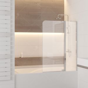 Шторка на ванну 110х150 RGW SC-03 профиль хром, стекло прозрачное (easy) 8мм
