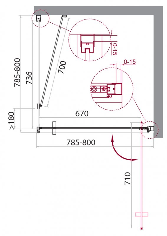 Дополнительное фото №1 Душевой уголок BelBagno MARMI-A-1-80-C-Cr