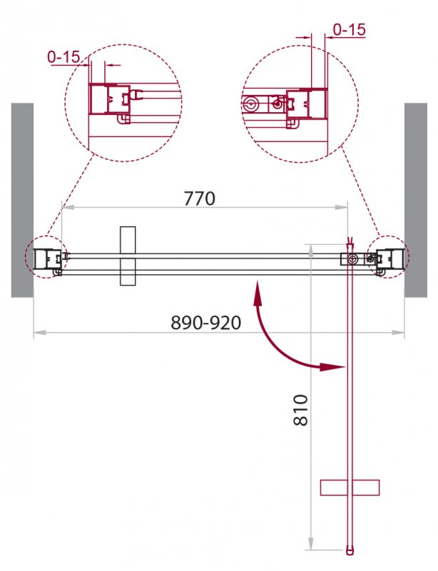 Дополнительное фото №1 Душевая дверь BelBagno MARMI-B-1-90-C-Cr