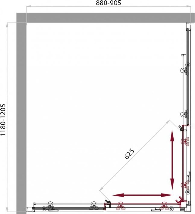 Дополнительное фото №1 Душевой уголок Belbagno Sela 120*90 SELA-AH-2-120/90-C-Cr