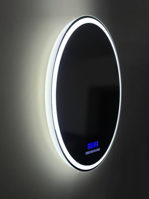 Дополнительное фото №1 Зеркало Belbagno с встроенным светильником, сенсор, bluetooth, цифровой термометр, радио Ø700