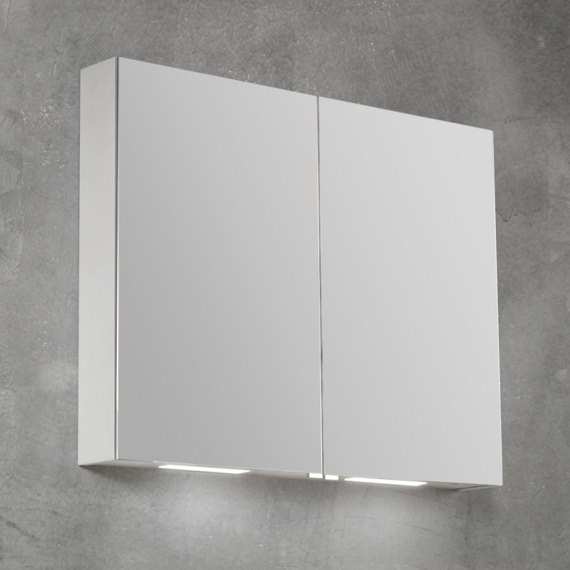 Дополнительное фото №1 Зеркальный шкаф Belbagno SPC-2A-DL-BL-900 с нижней подсветкой дверей, с сенсорным выключателем