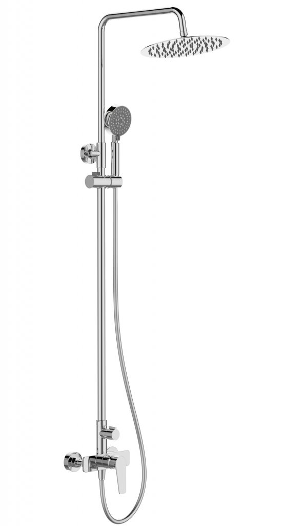 Фото Душевая стойка Belbagno ANCONA-DOCM-CRM со смесителем, верхним и ручным душем, хром