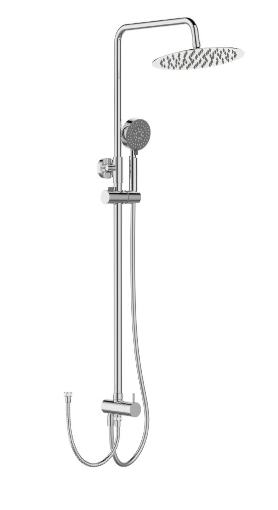 Фото Душевая стойка Belbagno ANCONA-DOC2FD-CRM без смесителя, верхним и ручным душем, хром