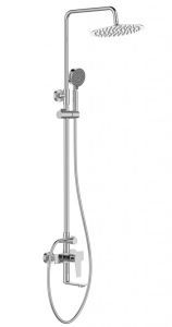 Душевая стойка со смесителем для ванны, верхним и ручным душем Belbagno ANCONA-VSCM-CRM