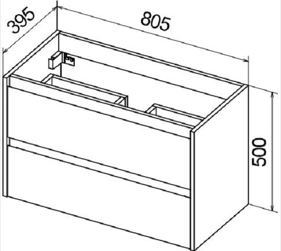 Дополнительное фото №3 Тумба Belbagno Kraft 80х39 Rovere Nebrasca Nature подвесная 2ящ. с раковиной