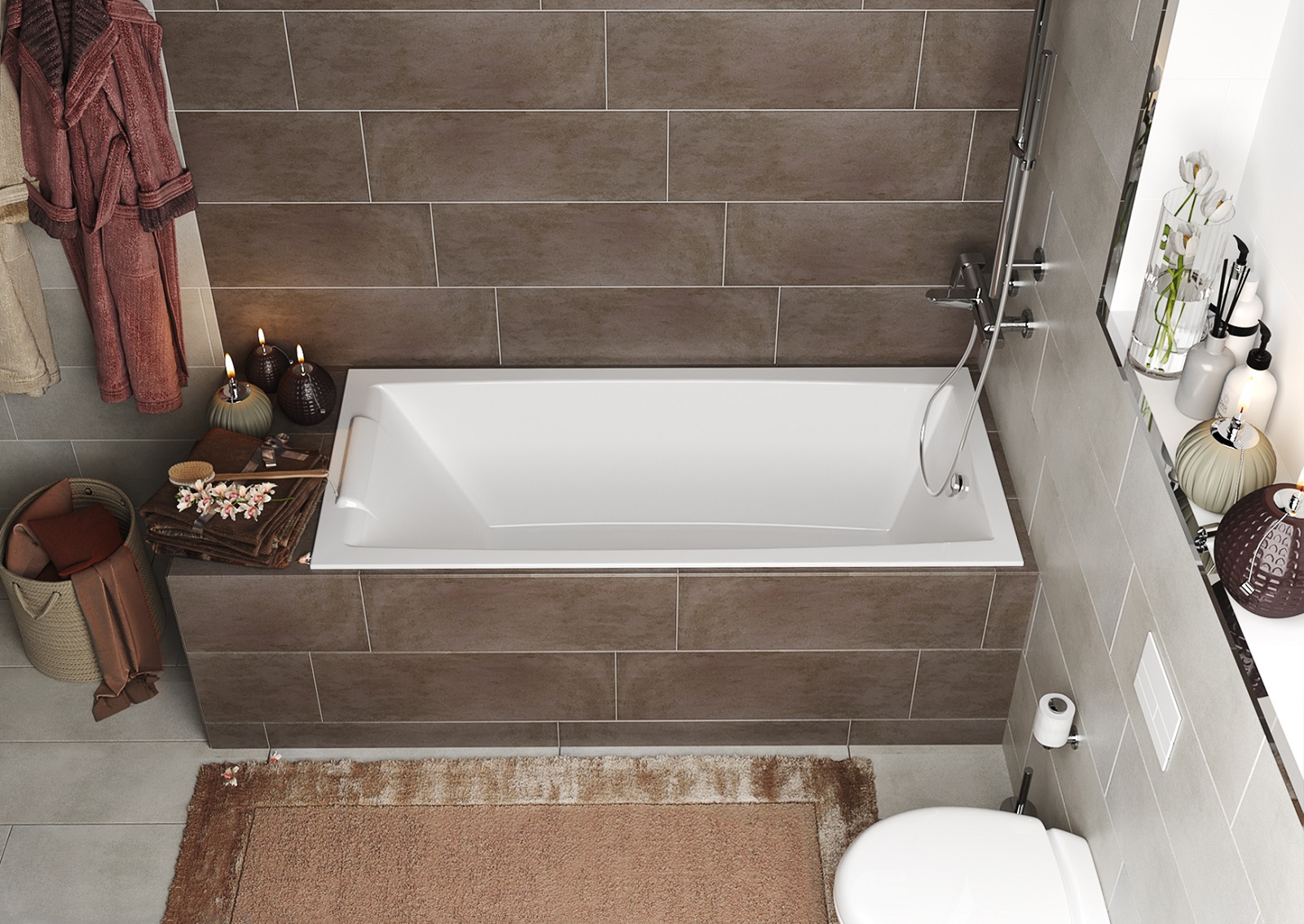 Дополнительное фото №1 Ванна акриловая Marka One Aelita Slim 180*80 без каркаса
