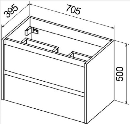 Дополнительное фото №2 Тумба Belbagno Kraft 710*39*51,5 Bianco Opaco с раковиной