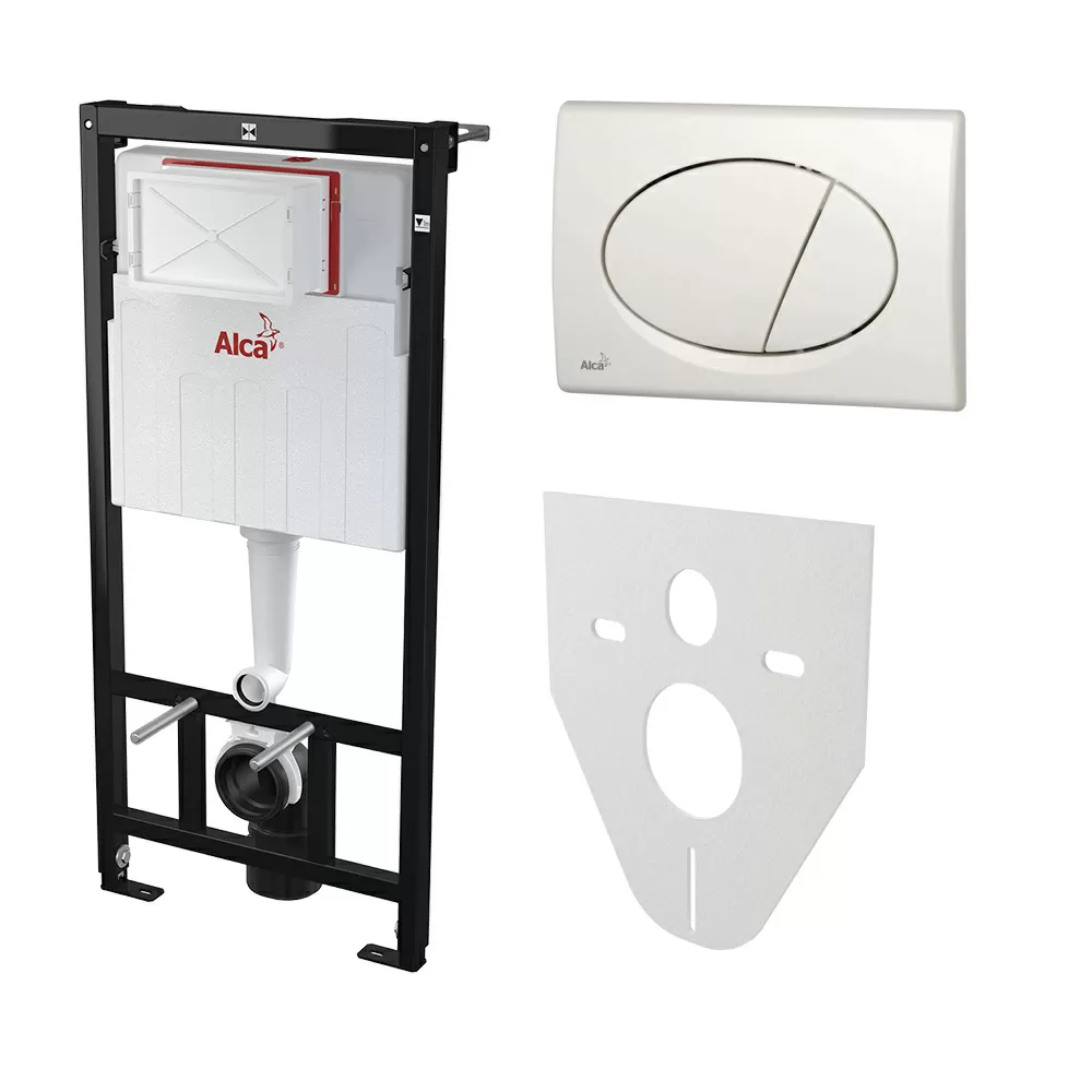 Фото Инсталляция AlcaPlast AM101/1120RU+M70-0001 белая кнопка