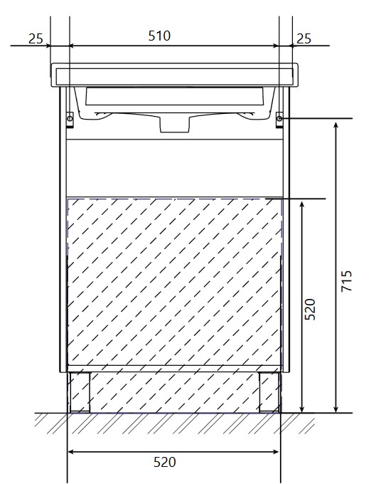 Дополнительное фото №2 Тумба Gaula 60H 3я White с раковиной Slim