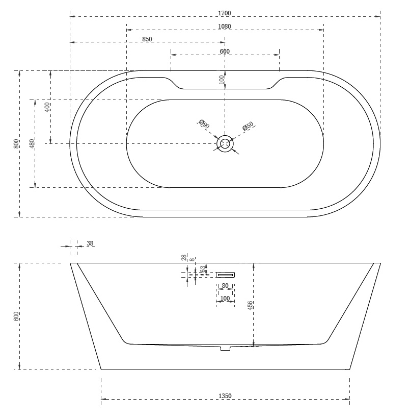Дополнительное фото №3 Ванна акриловая Abber AB9299-1.7