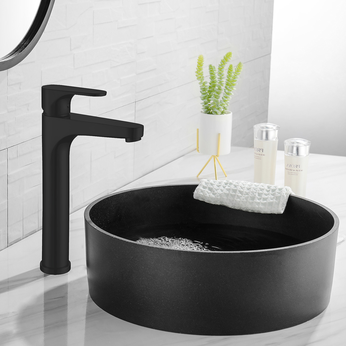Дополнительное фото №2 Смеситель ABBER Eleganz AF8311B для раковины, черный