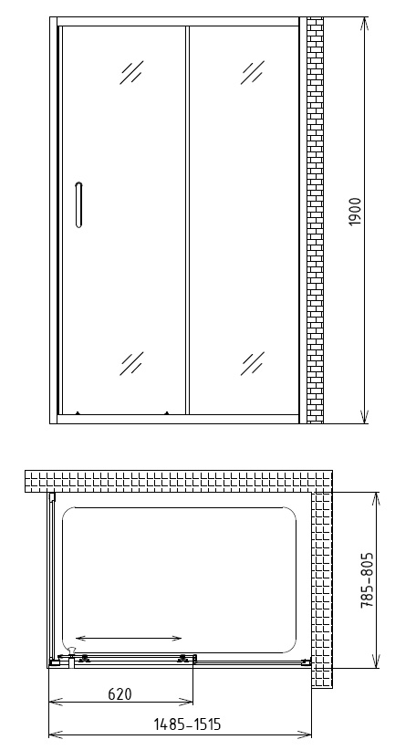 Дополнительное фото №3 Душевой уголок Gemy Victoria S30191CM-A80M