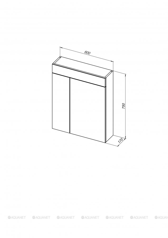 Дополнительное фото №1 Зеркальный шкаф Aquanet Эколь 60 белый
