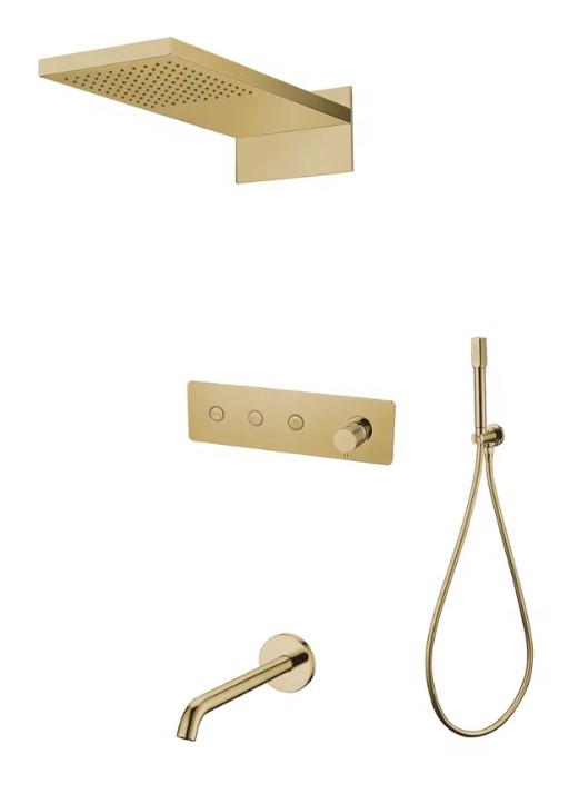 Фото Встроенная душевая система с изливом Boheme Fusion Gold 