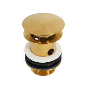 Донный клапан Cezares ECO-SAT-BORO с системой "Клик-клак" с переливом, брашированное золото