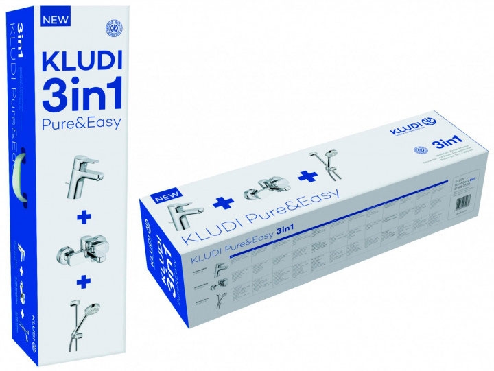 Дополнительное фото №1 Набор 3 в 1 для ванны и душа Kludi PURE EASY 376850565