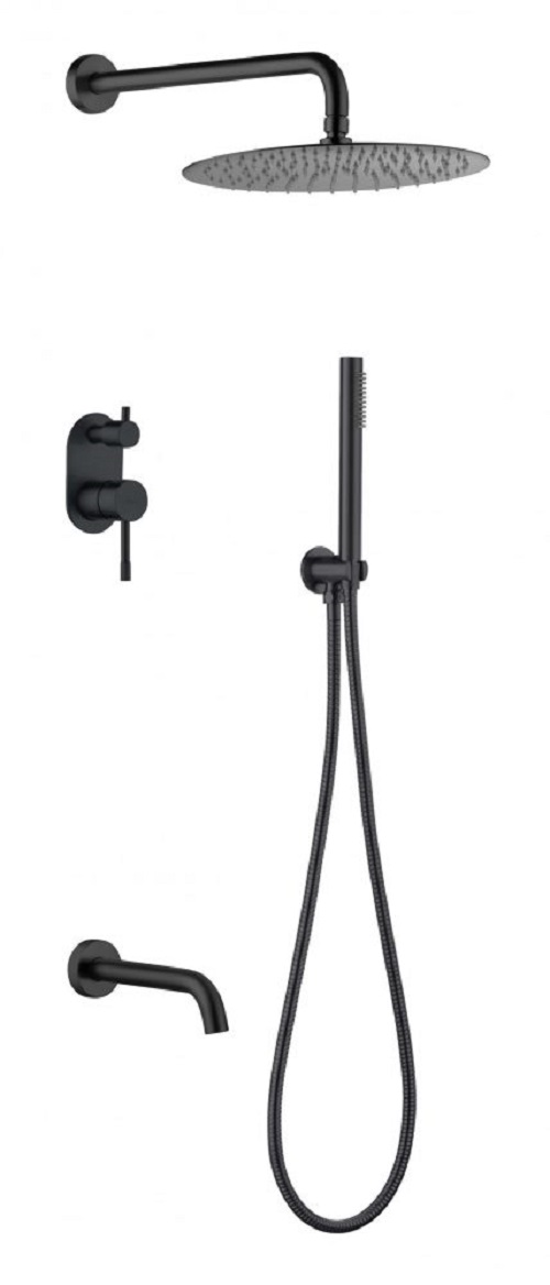 Фото Встроенная душевая система с изливом Boheme Uno Black