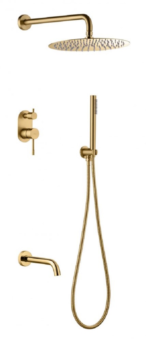 Фото Встроенная душевая система с изливом Boheme Uno Matt Gold