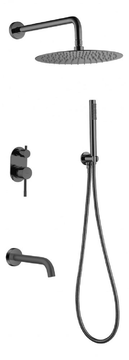 Фото Встроенная душевая система с изливом Boheme Uno Shine Gun Metall