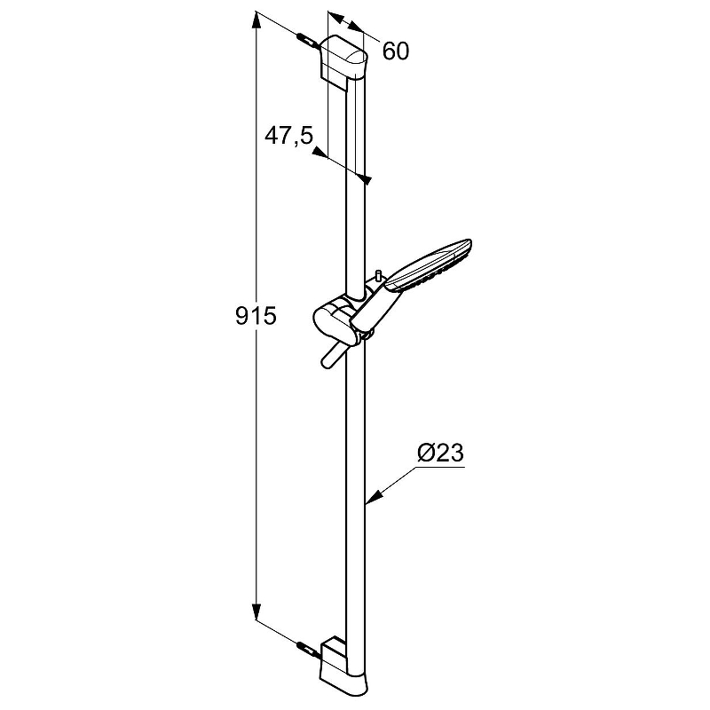 Дополнительное фото №2 Душевой гарнитур Kludi FRESHLINE 1S 6784005-00, 900 мм