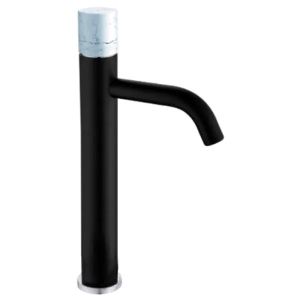 Смеситель для раковины высокий Boheme Stick Black Mramor White