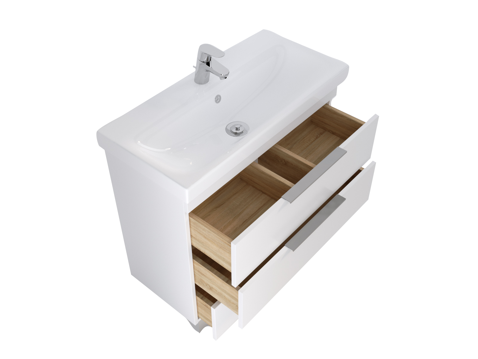 Дополнительное фото №3 Тумба Gaula 60H 3я White с раковиной Moduo Slim
