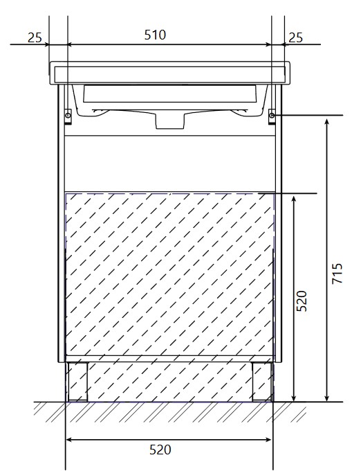 Дополнительное фото №4 Тумба Gaula 60H 3я White с раковиной Moduo Slim