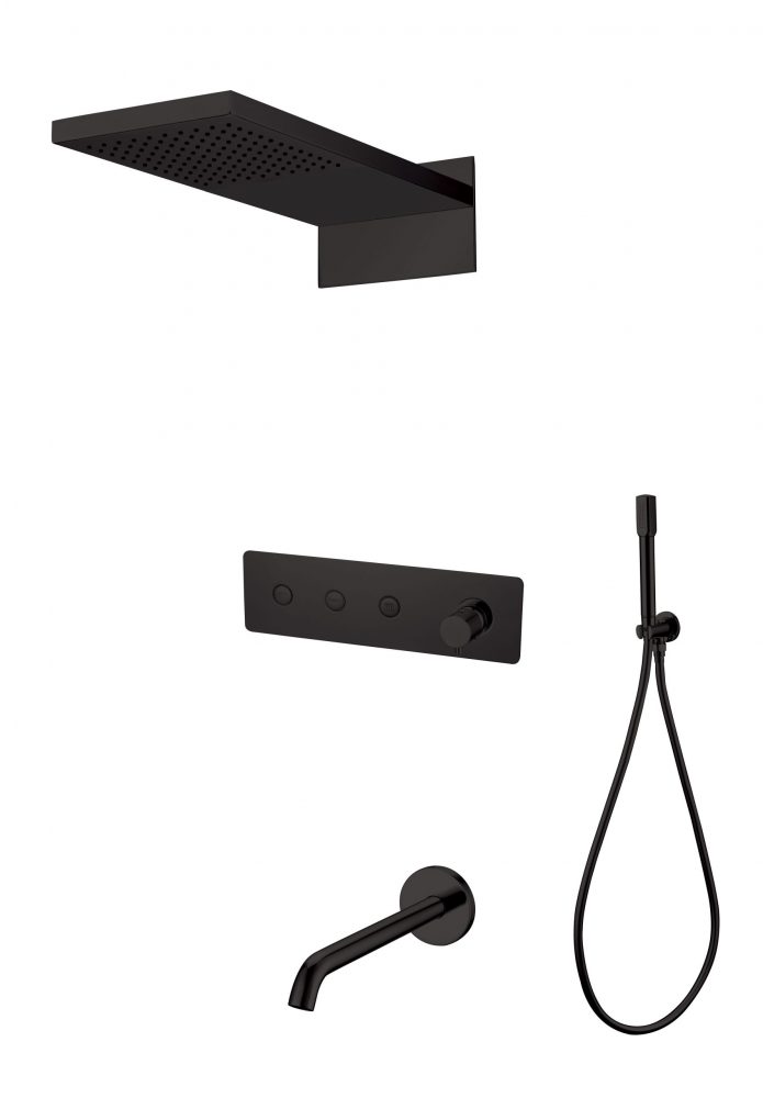 Фото Встроенная душевая система с изливом Boheme Fusion Black