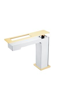 Смеситель для раковины низкий Boheme Q Chrome-Gold