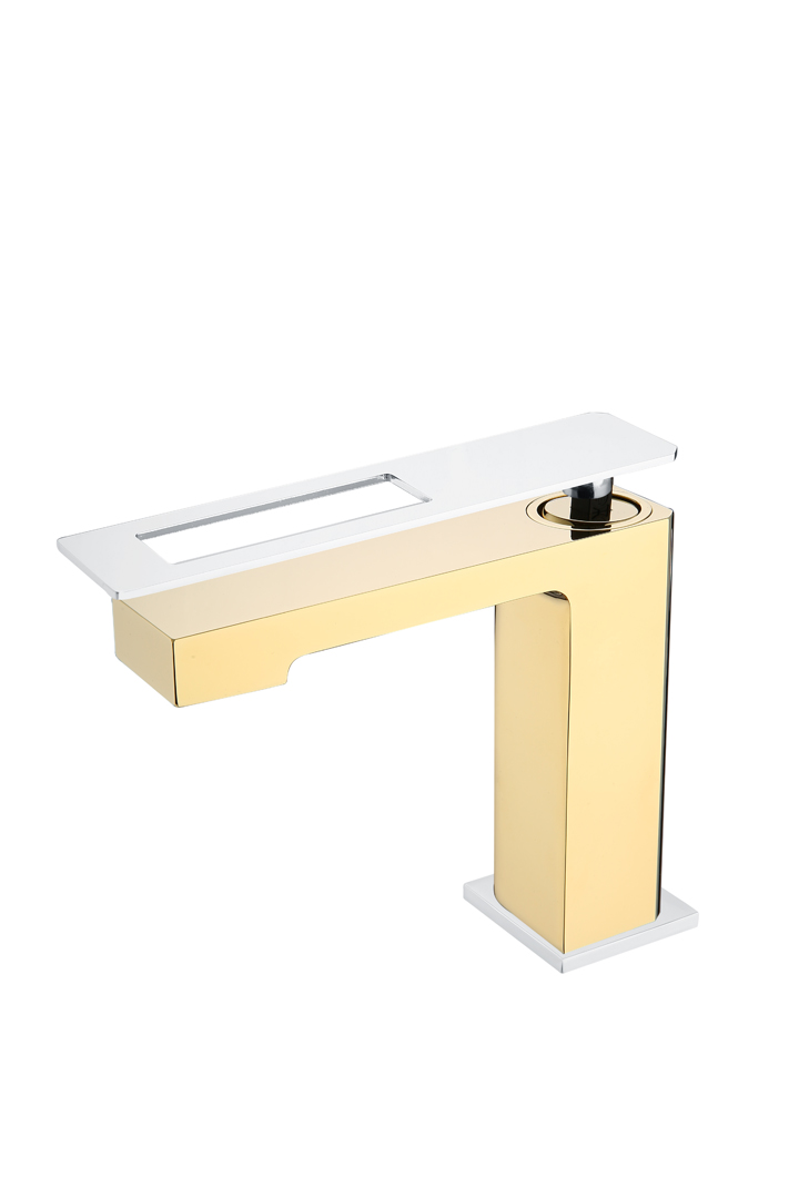 Фото Смеситель для раковины низкий Boheme Q Gold-Chrome